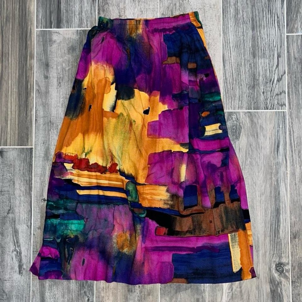 Sharon Anthony Vintage Maxi Abstract Skirt